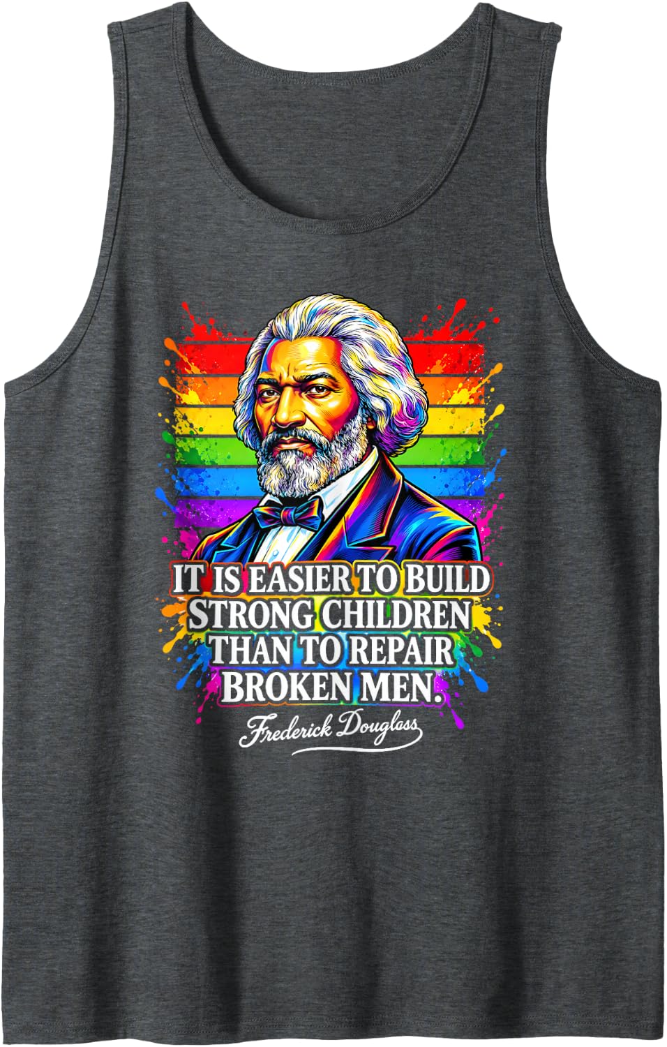 Frederick Douglass Quote for Black History Month Sleeveless Tank Top - Dark Heather Grey