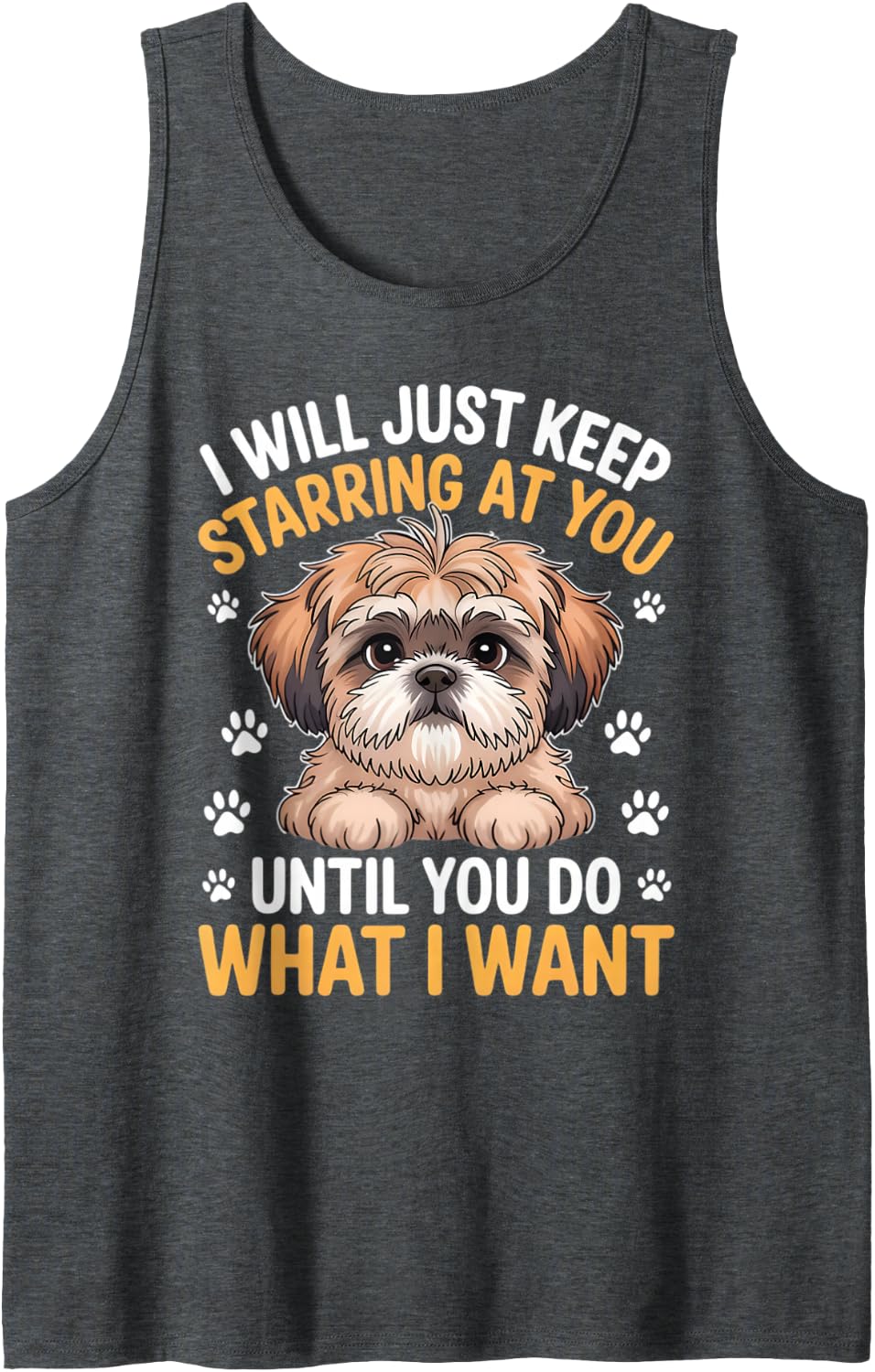 Mini Cavoodle Fan Stuffed Animal Travel Bag Cavapoo Tank Top - Dark Heather Grey