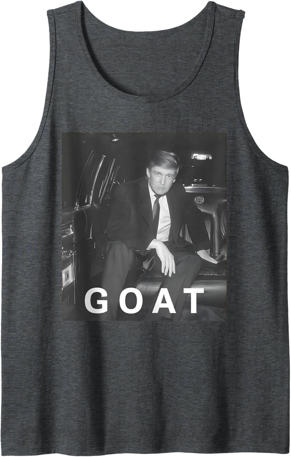 Trump Goat Donald Trump 2024 Funny Take America Back Sleeveless Tank Top - Dark Heather Grey