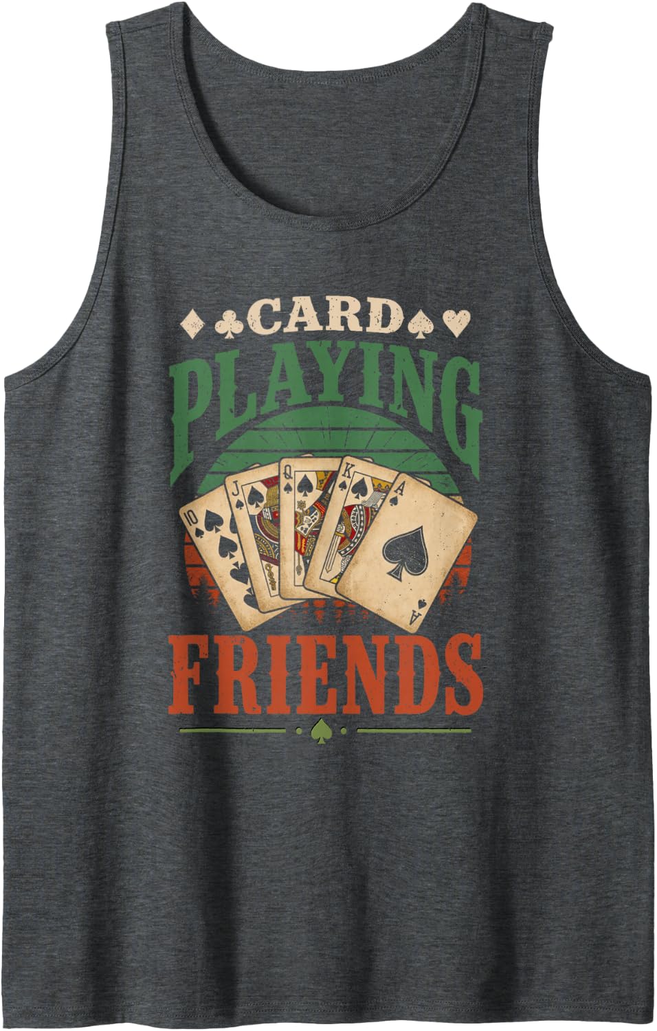 Card Playing Friends Cards Symbols Player Card Playing Tank Top - Dark Heather Grey