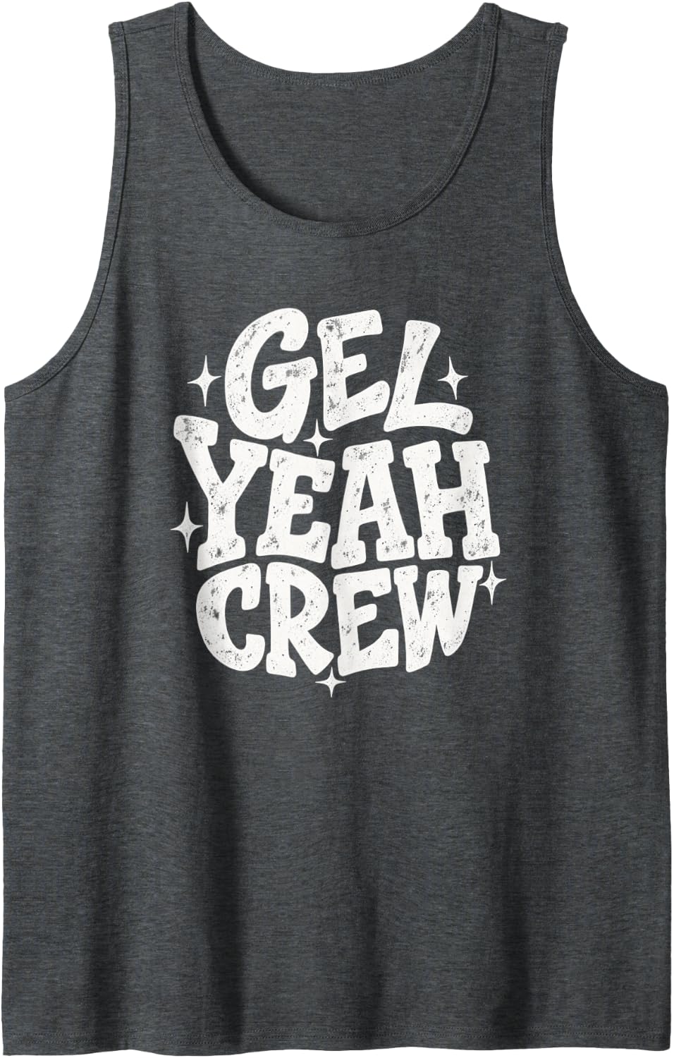 Gel Yeah Crew Sonographer Ultrasound Team Retro Joke Sleeveless Tank Top - Dark Heather Grey