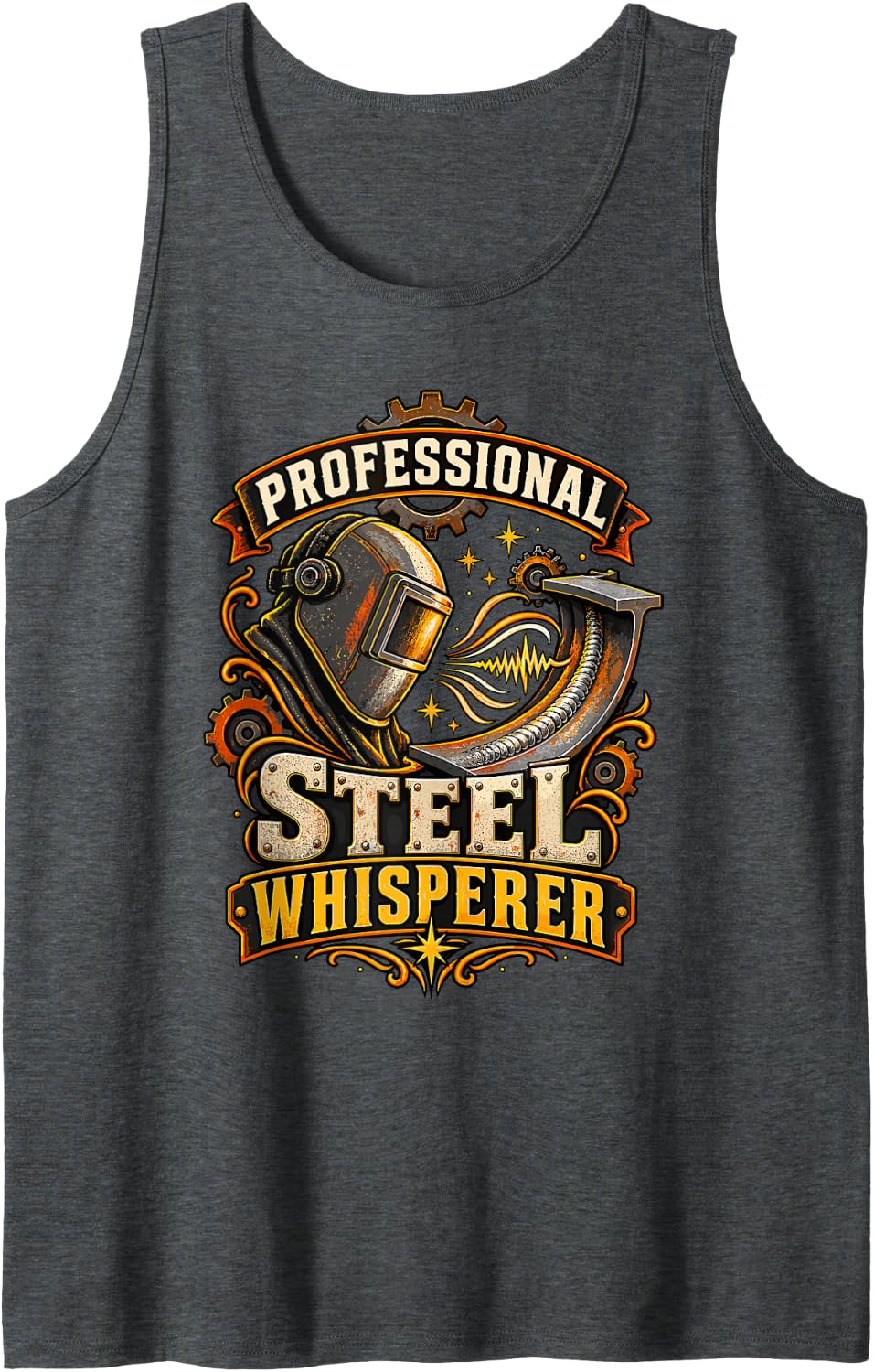 Funny Welding Professional Welder Tank Top - Dark Heather Grey