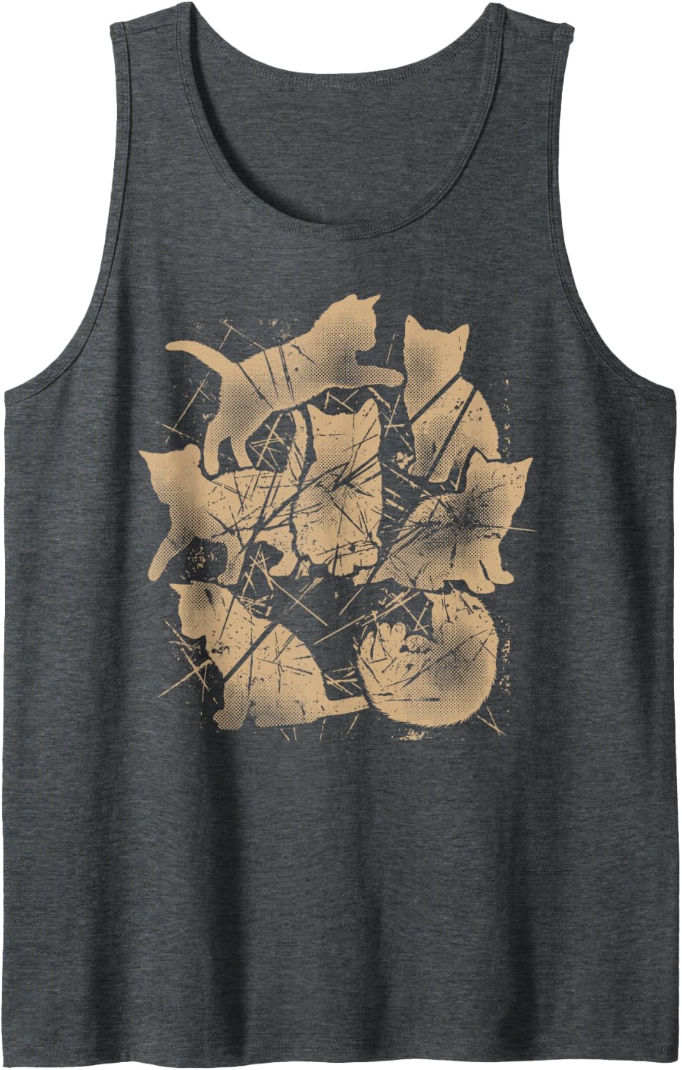 Kittens Cats y2k 2000s 90s Grunge Alt Tank Top - Dark Heather Grey