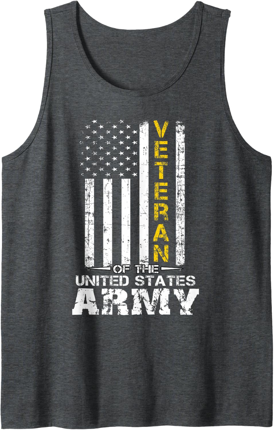 Veteran of United States US Army Veteran t-Shirt Gold Tank Top - Dark Heather Grey