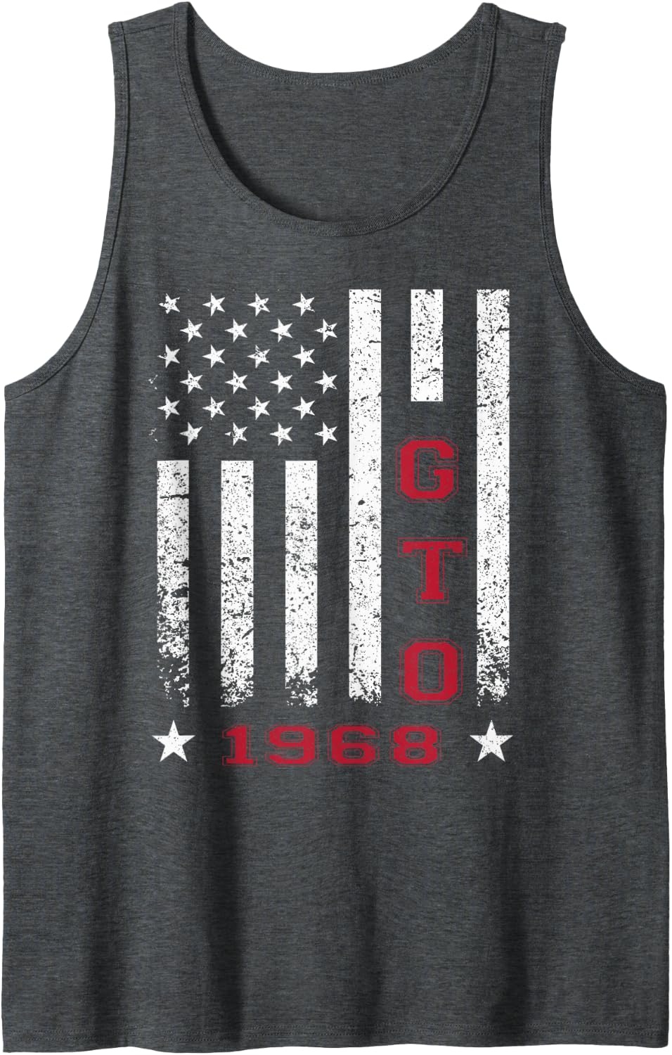 Jersey Style GTO 68 1968 Old School Muscle Cars Tank Top - Dark Heather Grey