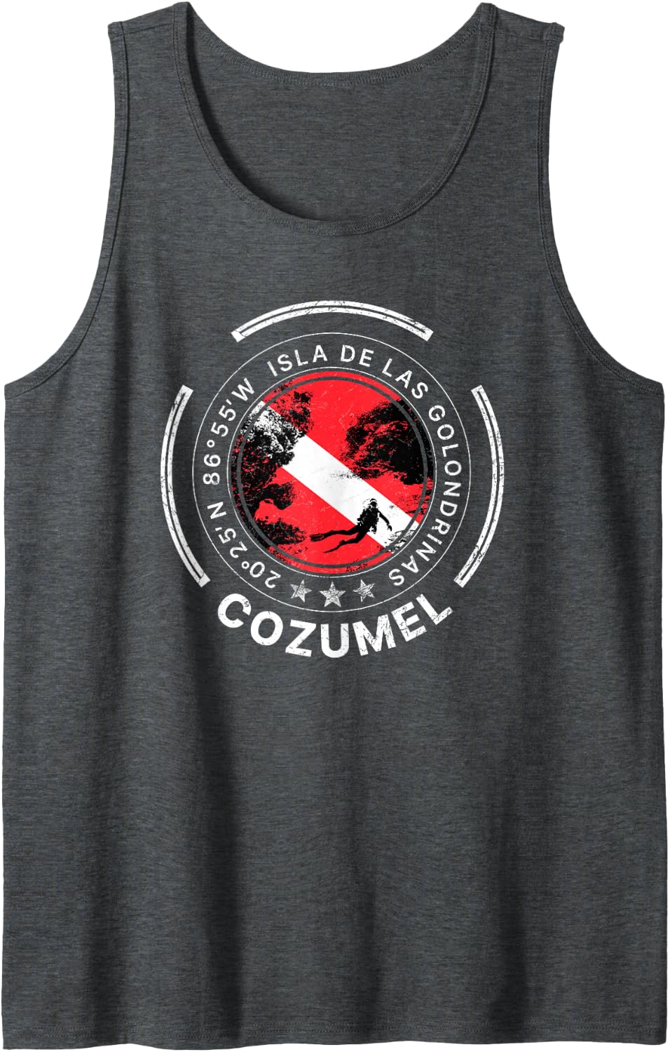 Cozumel Diving Mexico Dive Tank Top - Dark Heather Grey