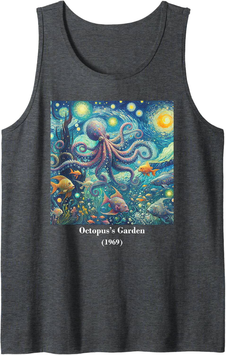 Octopus's Garden Kraken for a octo Lover Octopus Sleeveless Tank Top - Dark Heather Grey