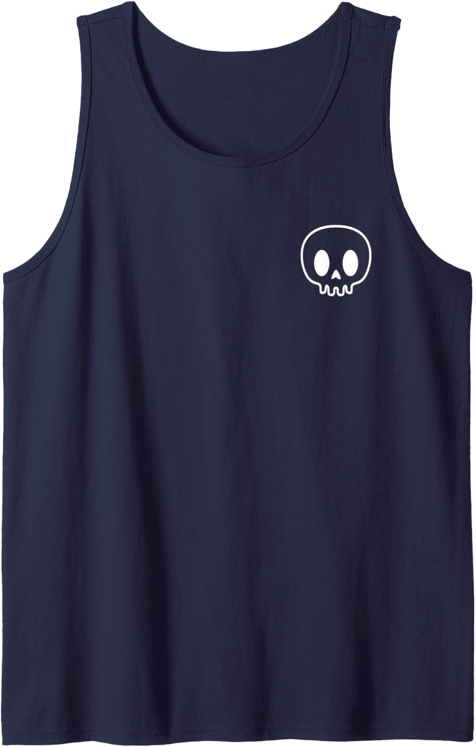 Pocket Shirt Skull Punk Rock Skeleton Gothic Halloween Funny Tank Top - Navy Blue