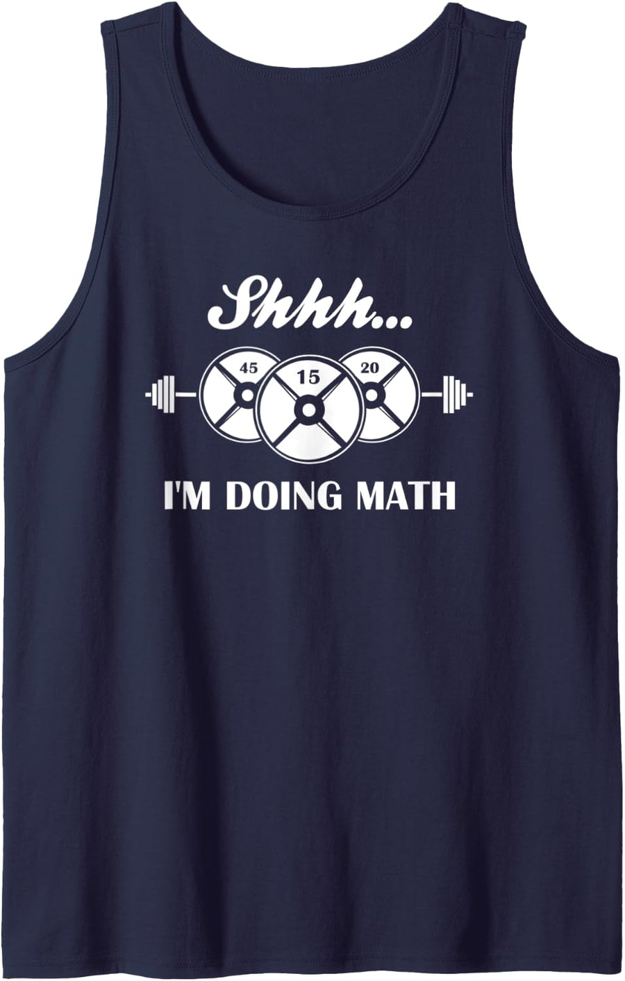 Shhh I'm Doing Math Weight Lifting Math Lover Quote Vintage Tank Top - Navy Blue