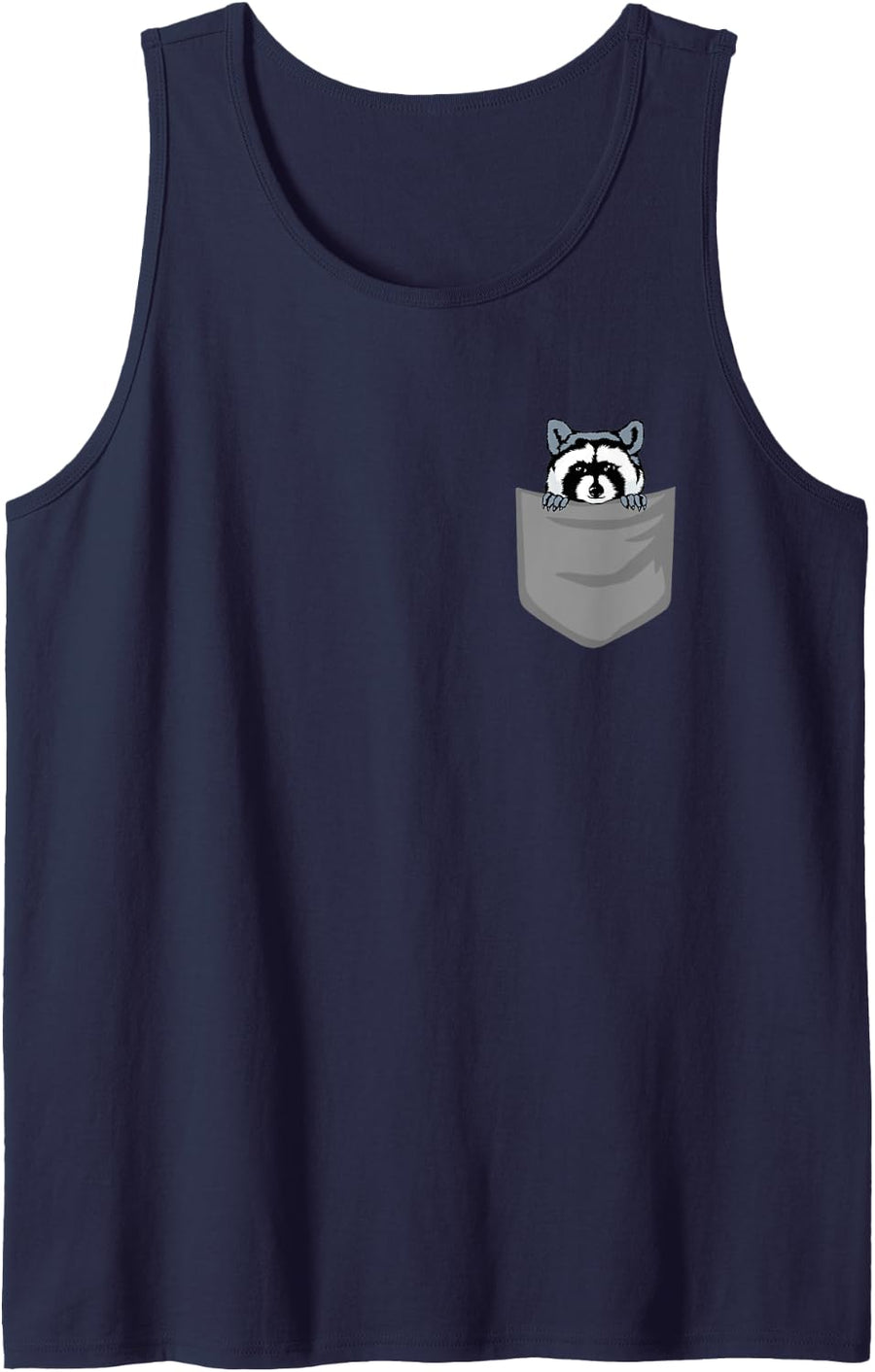 Pocket Raccoon for a Funny Raccoon in your Pocket Fan Tank Top - Navy Blue