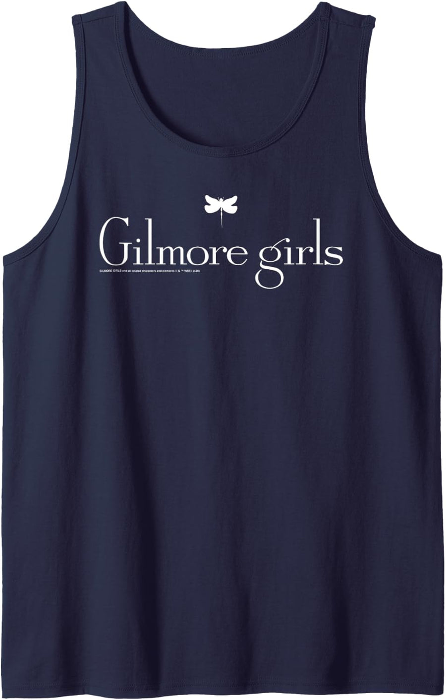Gilmore Girls Dragonfly White Chest Logo Sleeveless Tank Top - Navy Blue