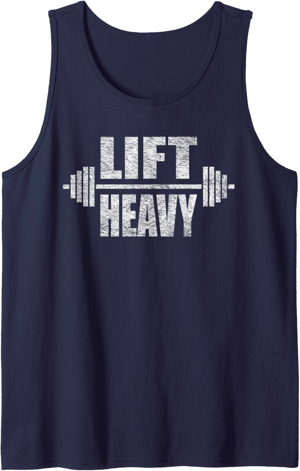 LIFT HEAVY BARBELL WEIGHT LIFTING WORKOUT GYM Tank Top - Navy Blue
