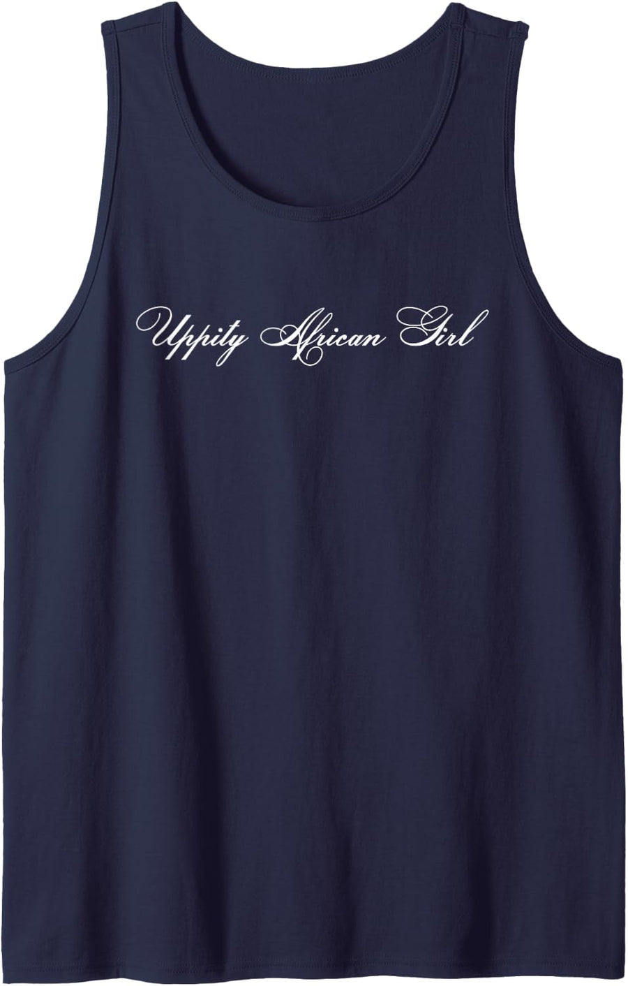 African Girl Sleeveless Tank Top - Navy Blue