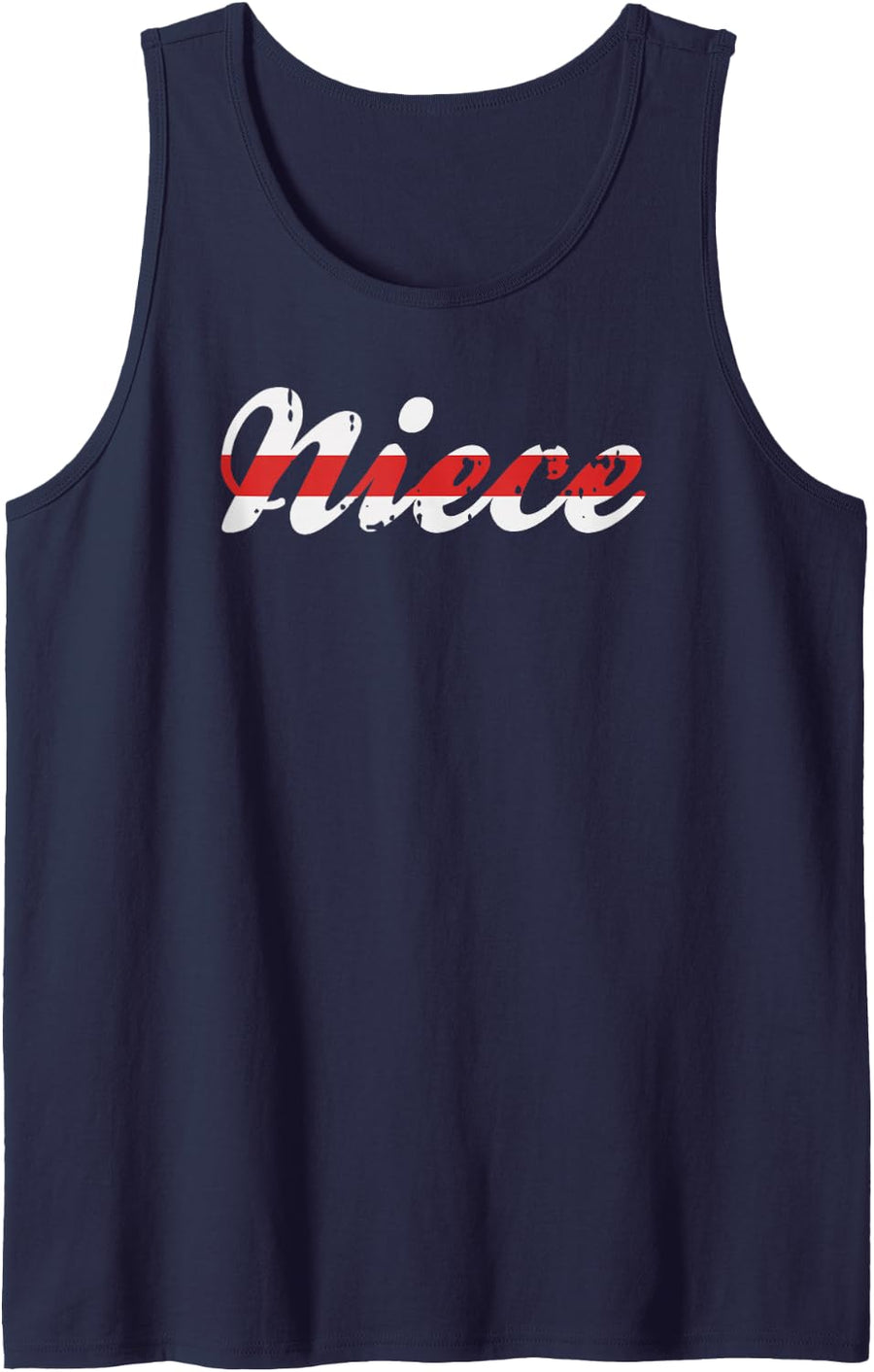 Firefighter Niece Shirt USA Thin Red Line Christmas Sleeveless Tank Top - Navy Blue