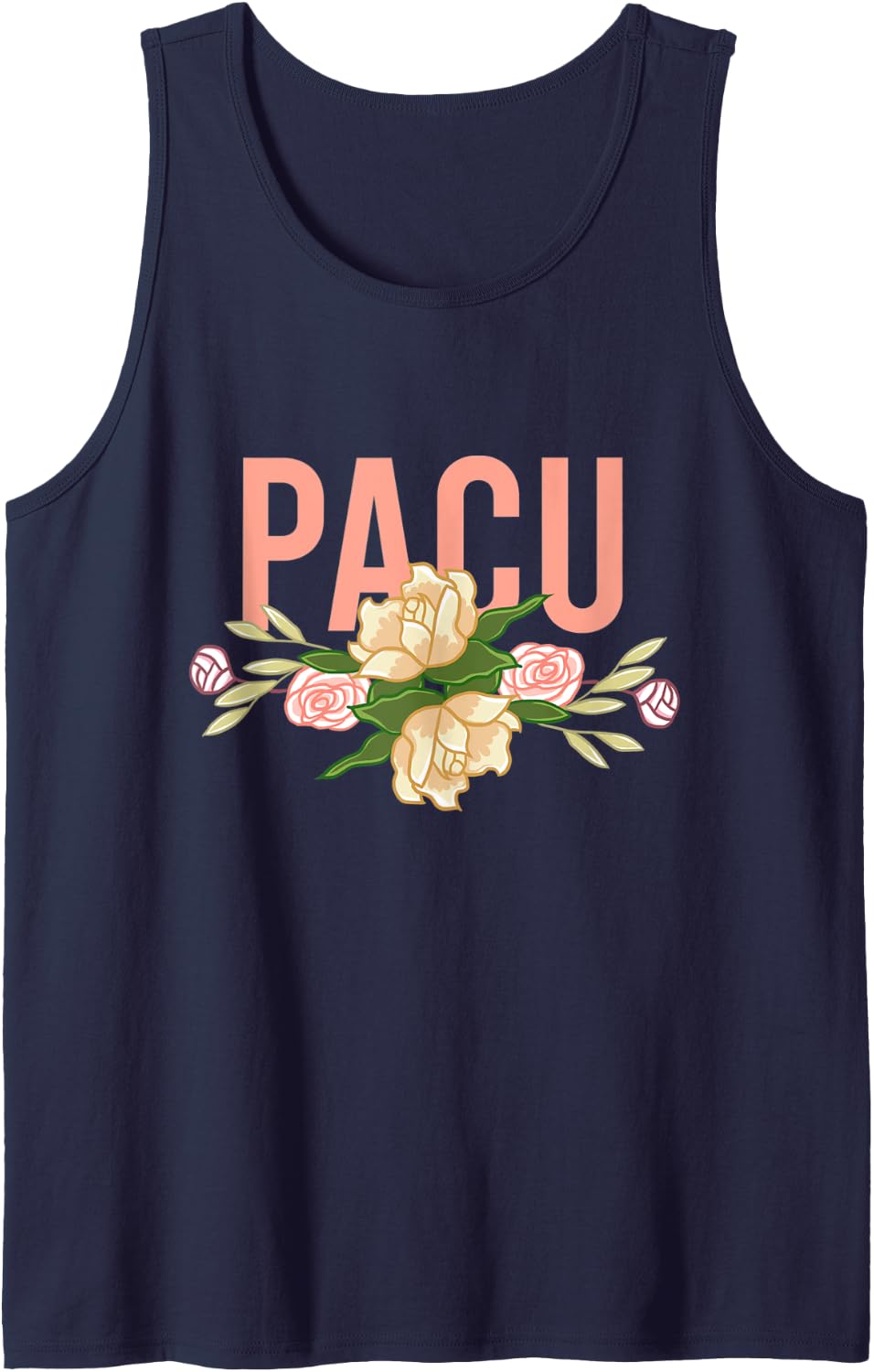 PACU Floral Bar Retro Post Anesthesia Care Unit Nurse Gift Tank Top - Navy Blue