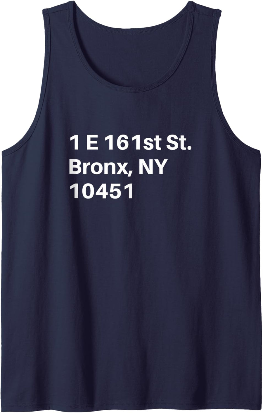 Bronx New York Baseball Stadium Address Tank Top - Navy Blue
