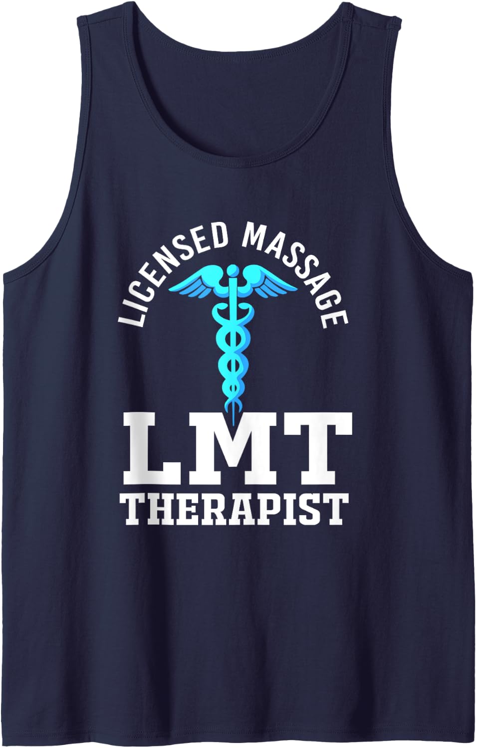 Massage Therapy Medical Symbol Licensed Massage Therapist Tank Top - Navy Blue