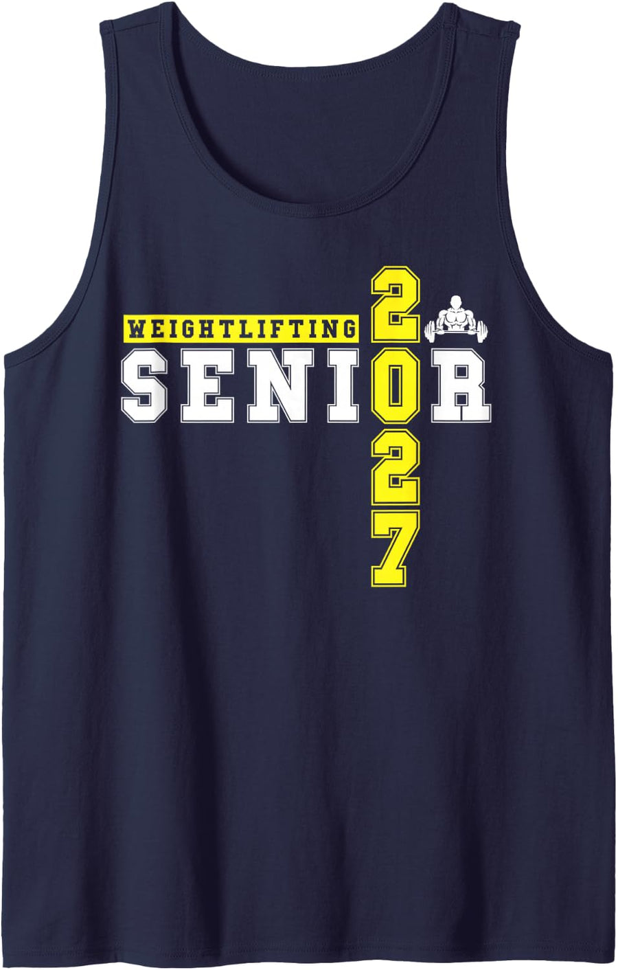 Weightlifting Senior Night Weightlifting 2027 Graduation 21 Tank Top - Navy Blue
