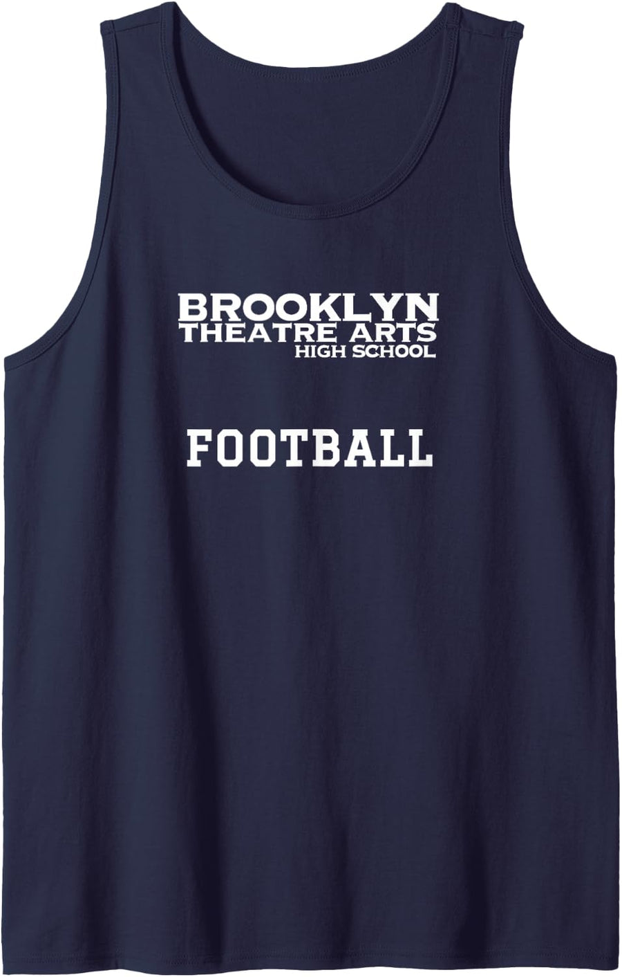 Brooklyn Theatre Arts Logo Football Sleeveless Tank Top - Navy Blue