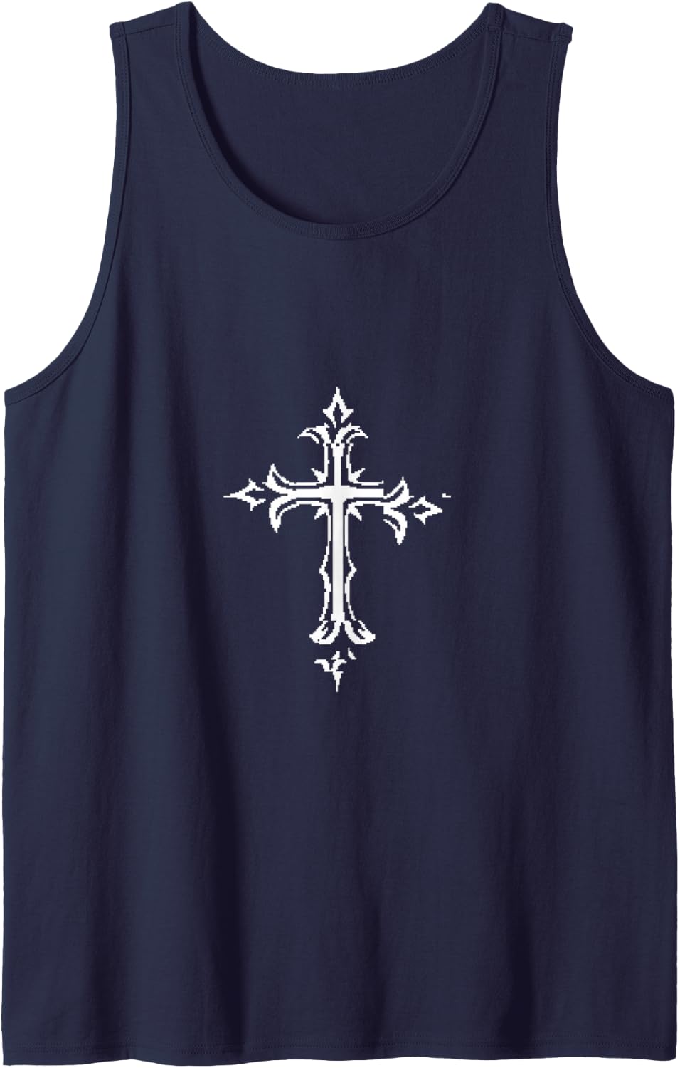 Gotic Aesthetic Grunge Cross Emo Goth Tank Top - Navy Blue