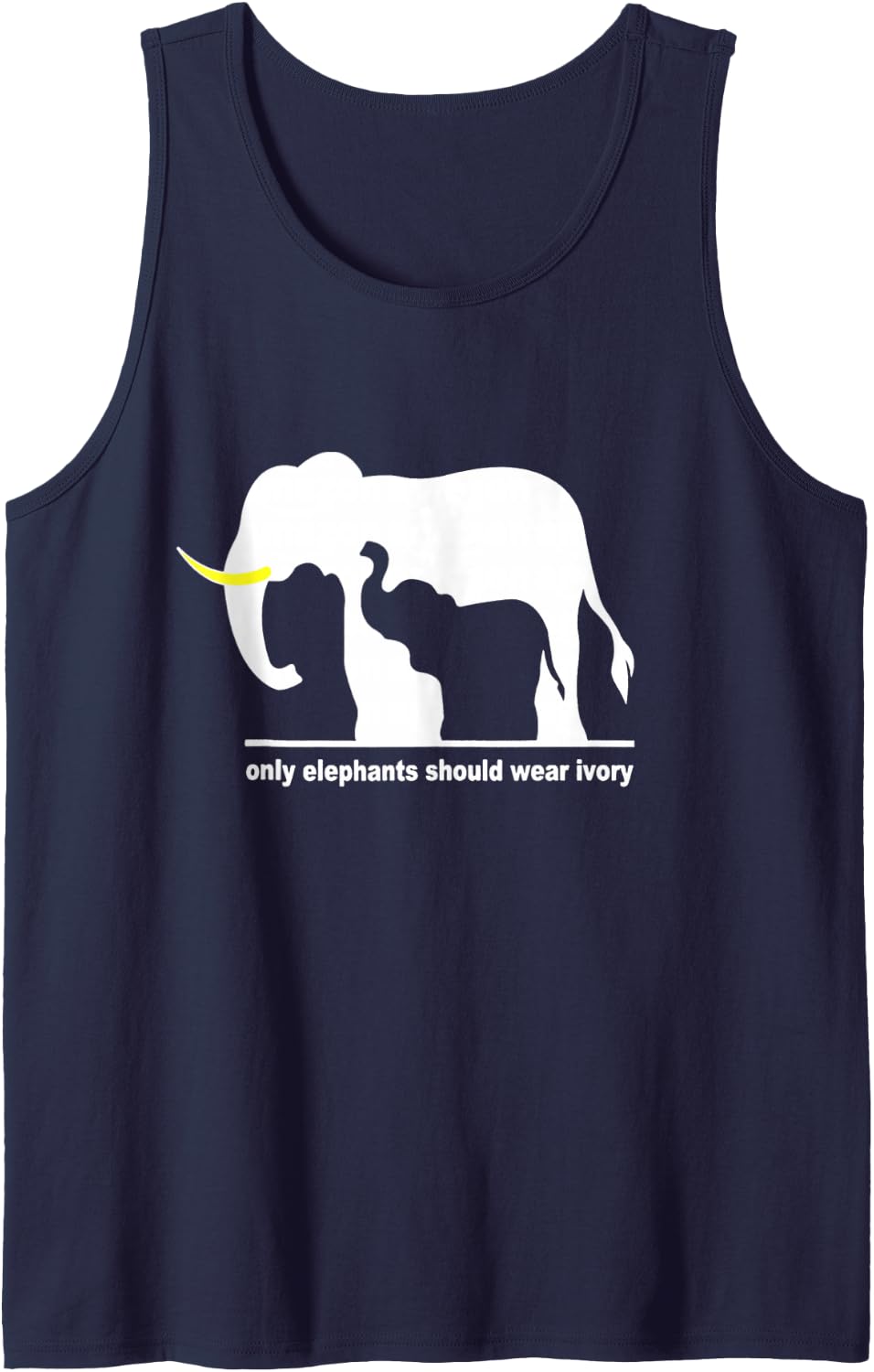 Only Elephants Should Wear Ivory Tank Top - Navy Blue