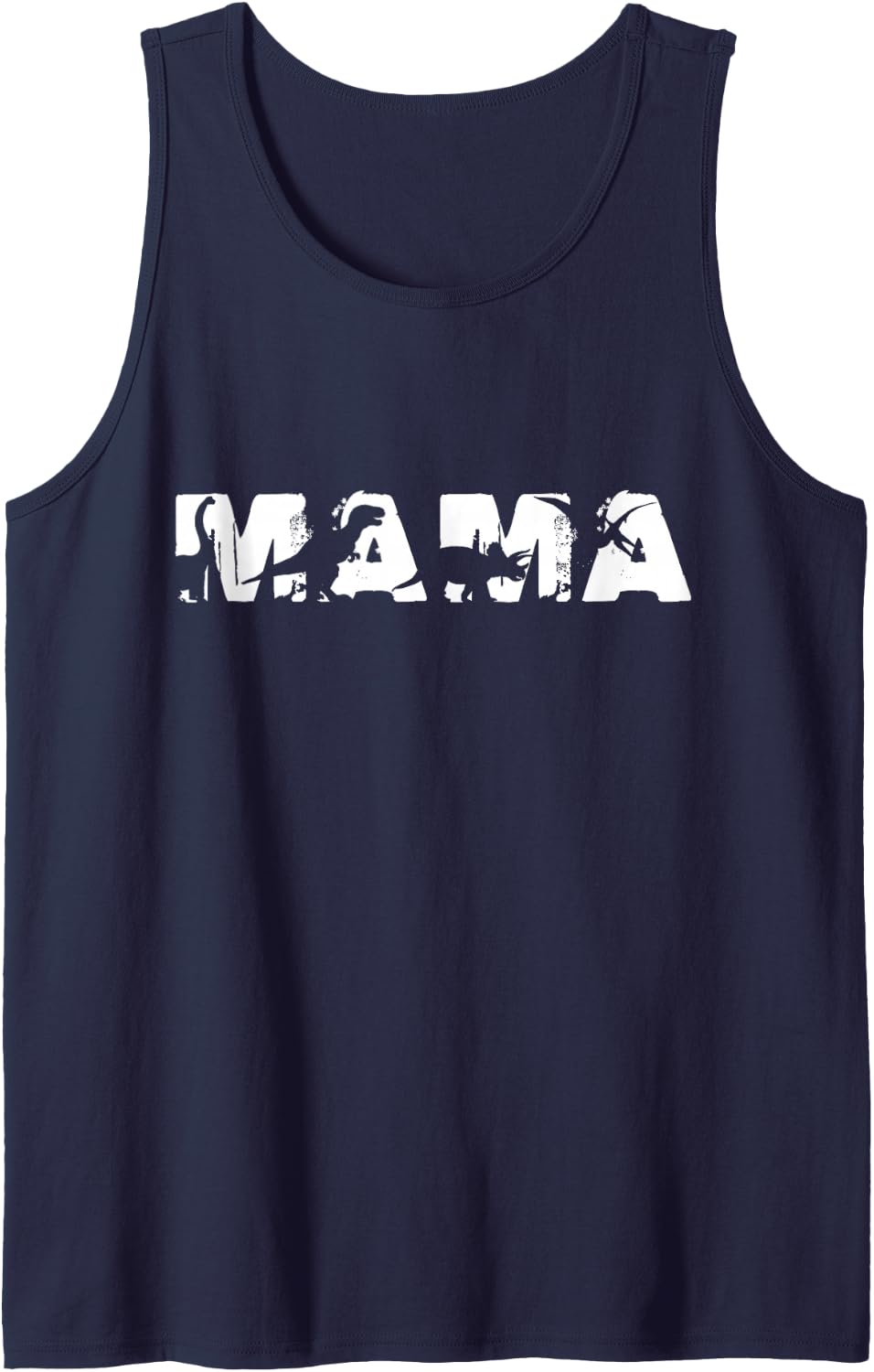 Dinosaur MAMA Funny in Mother's Day for Mamasaurus T rex Tank Top - Navy Blue