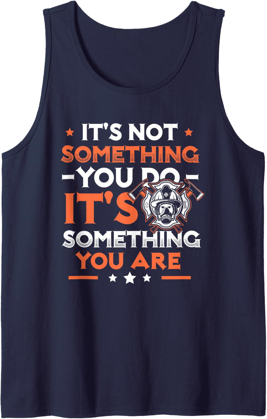 Volunteer Firefighter Dad Firefighting Fire Service Fireman Tank Top - Navy Blue