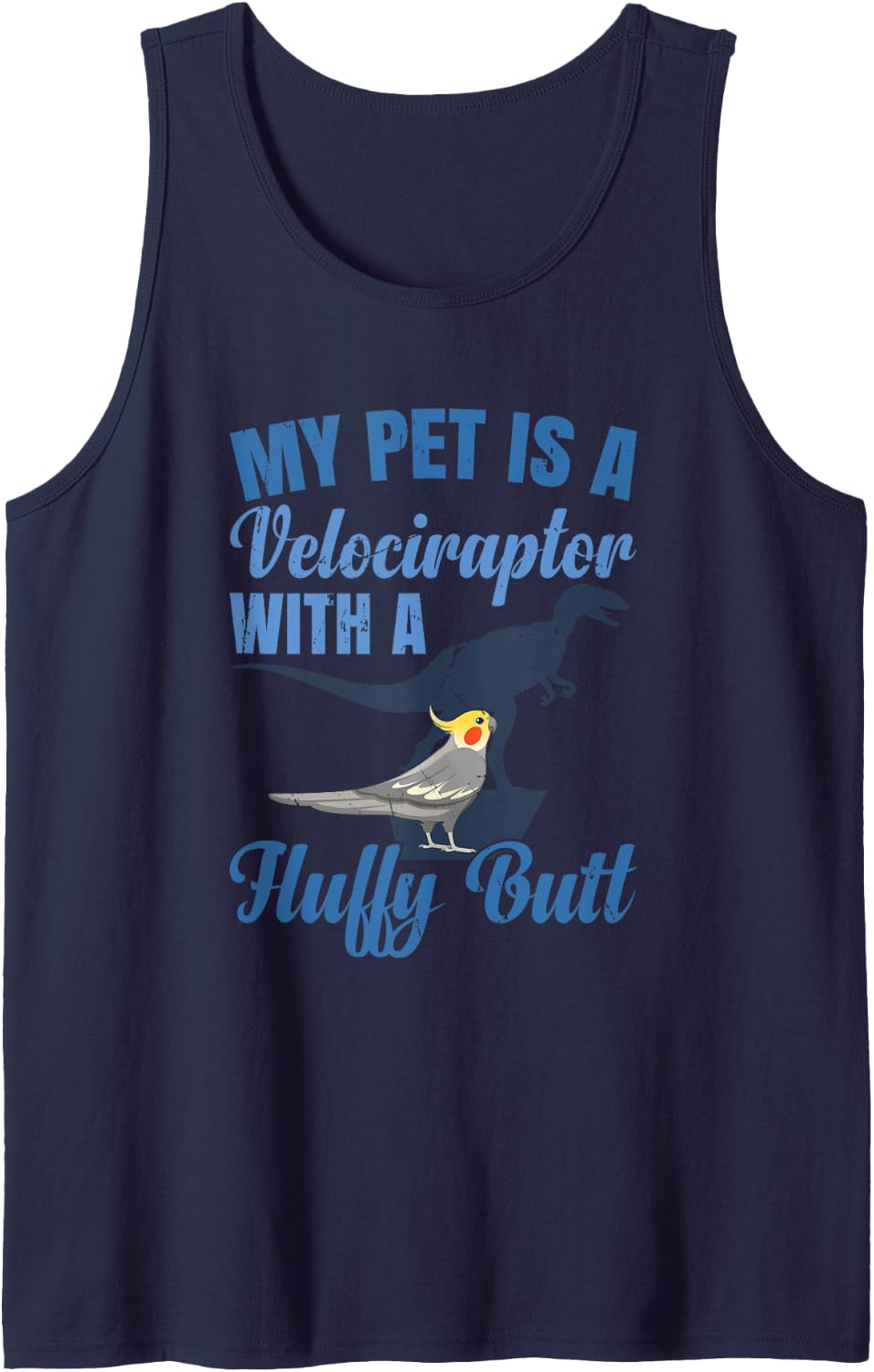 Birb Parrot Cockatiel Tank Top - Navy Blue