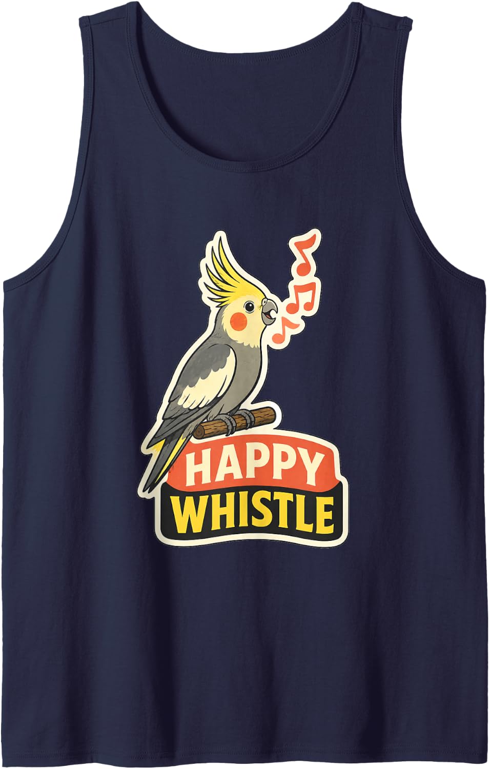 Cockatiel Happy Whistle Pet Bird Parrot Keeper Gift Tank Top - Navy Blue