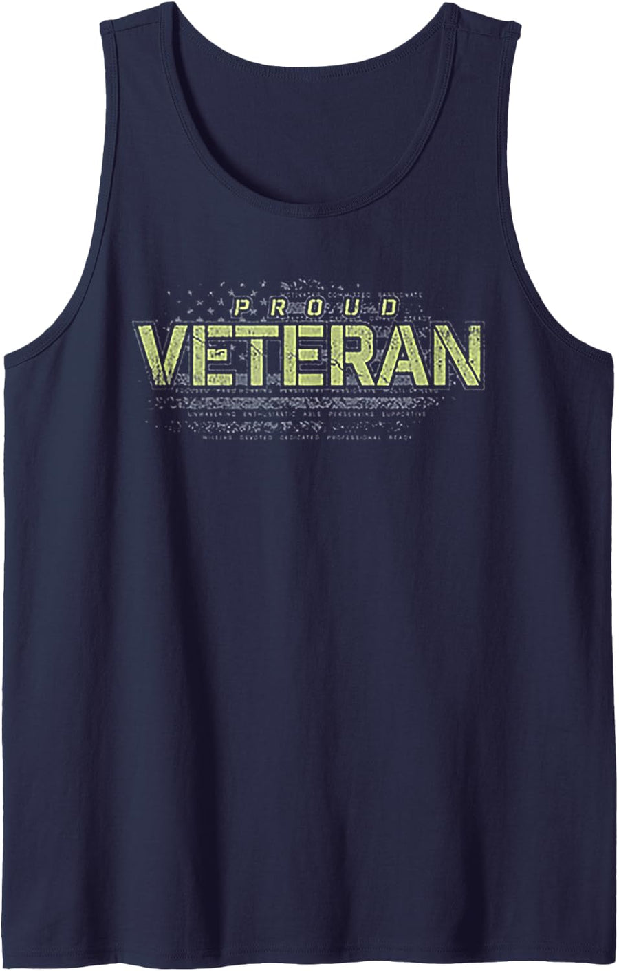 Proud Veteran Sleeveless Tank Top - Navy Blue