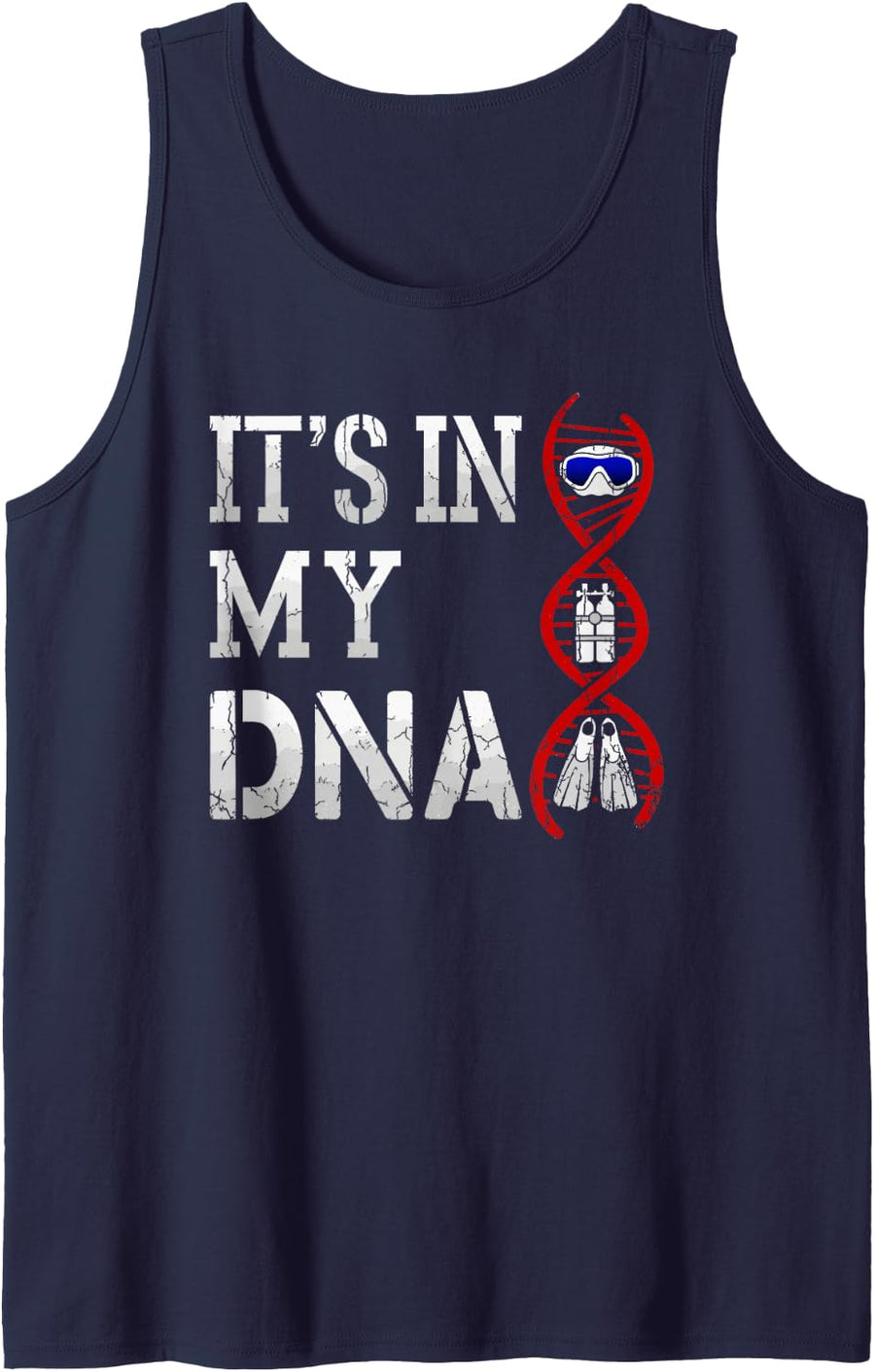 Scuba Diver is in My DNA | Funny Scuba Diving Sleeveless Tank Top - Navy Blue