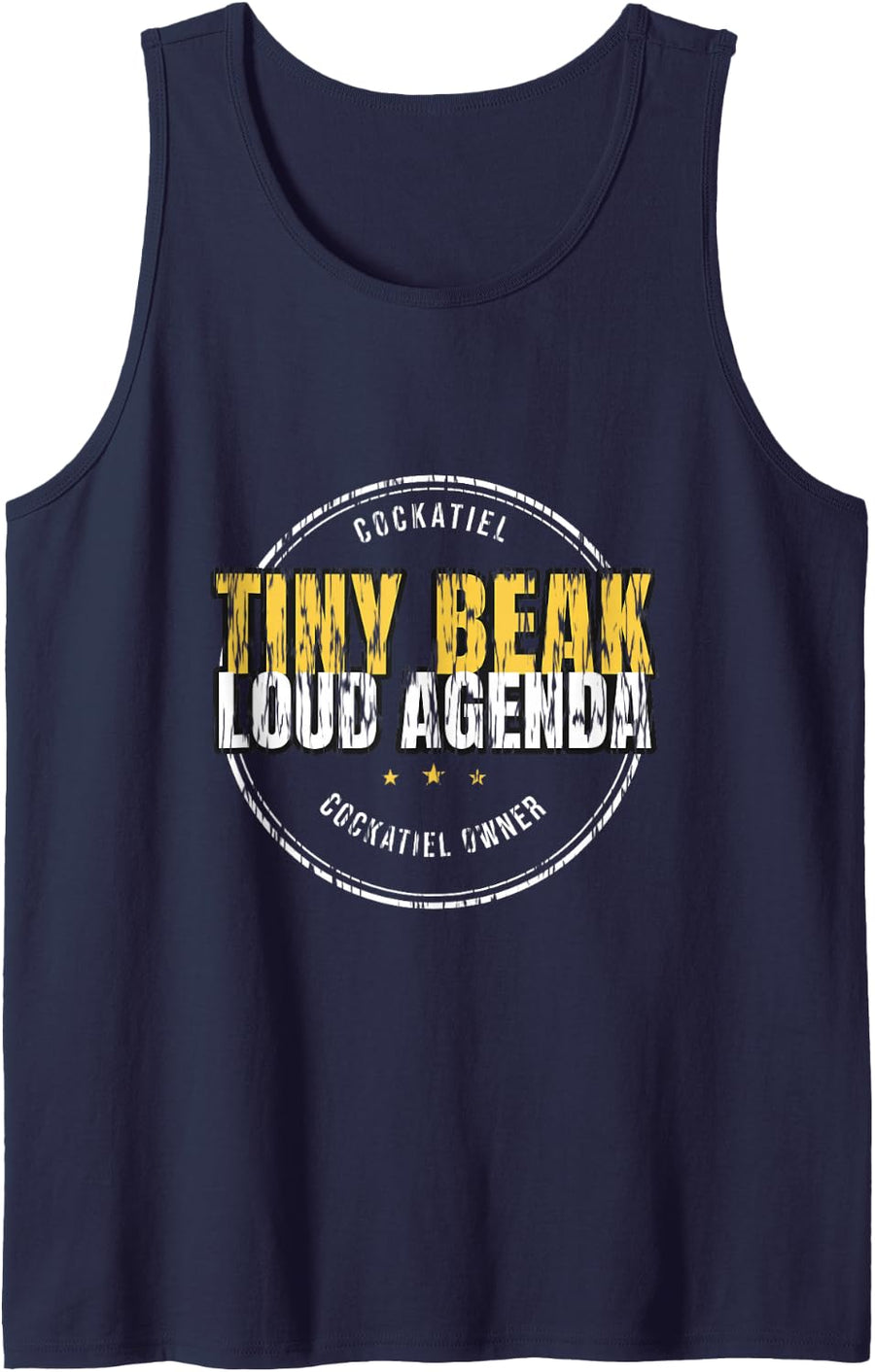 Cockatiel - Tiny Beak Loud Agenda - Cockatiel Owner Sleeveless Tank Top - Navy Blue