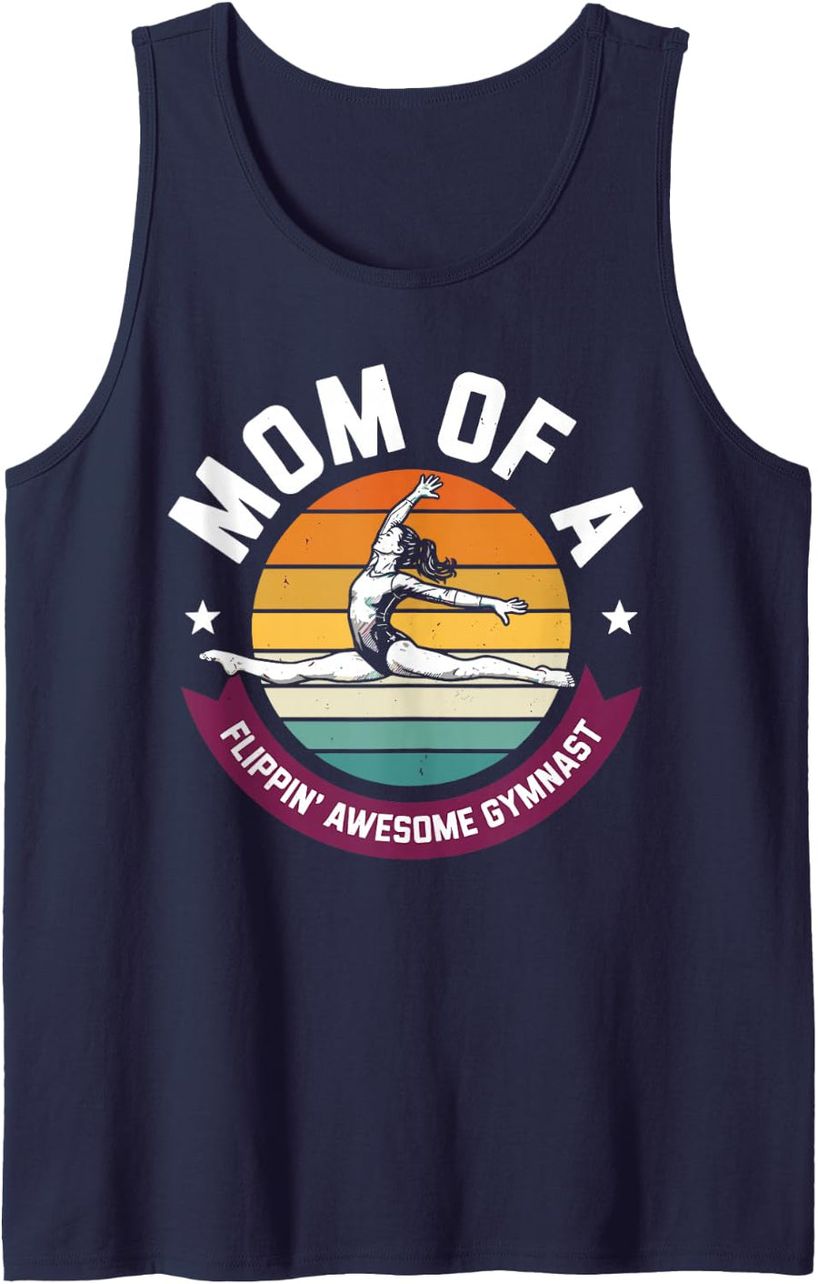 Funny Gymnastics Mom Gymnast Sleeveless Tank Top - Navy Blue