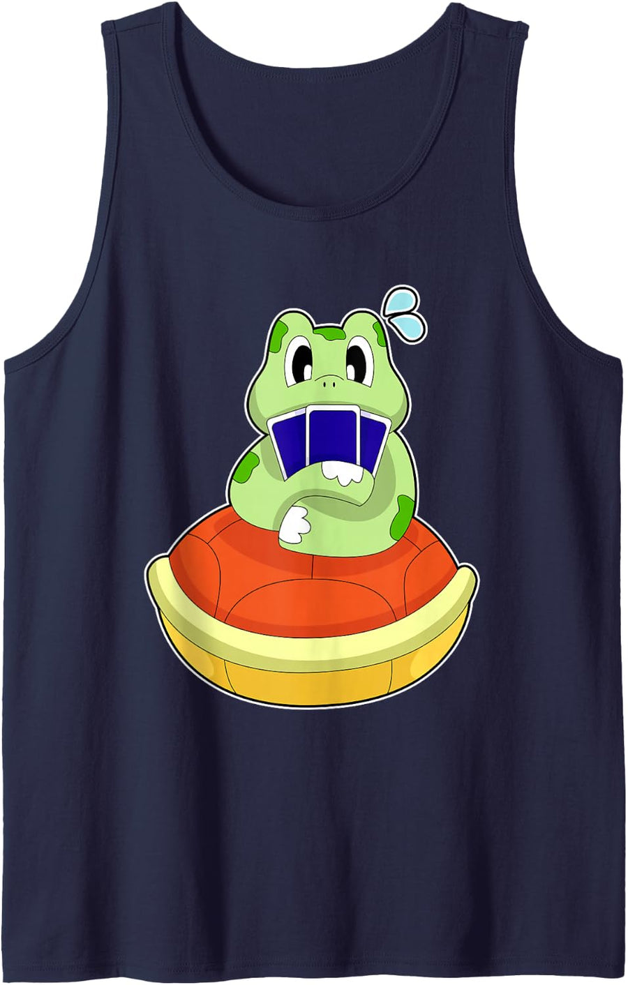 Turtle Poker Poker Cards Card Game Sleeveless Tank Top - Navy Blue