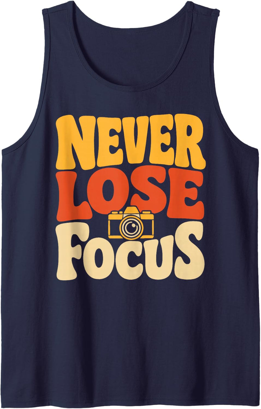 Retro Photography Camera Photographer Sleeveless Tank Top - Navy Blue