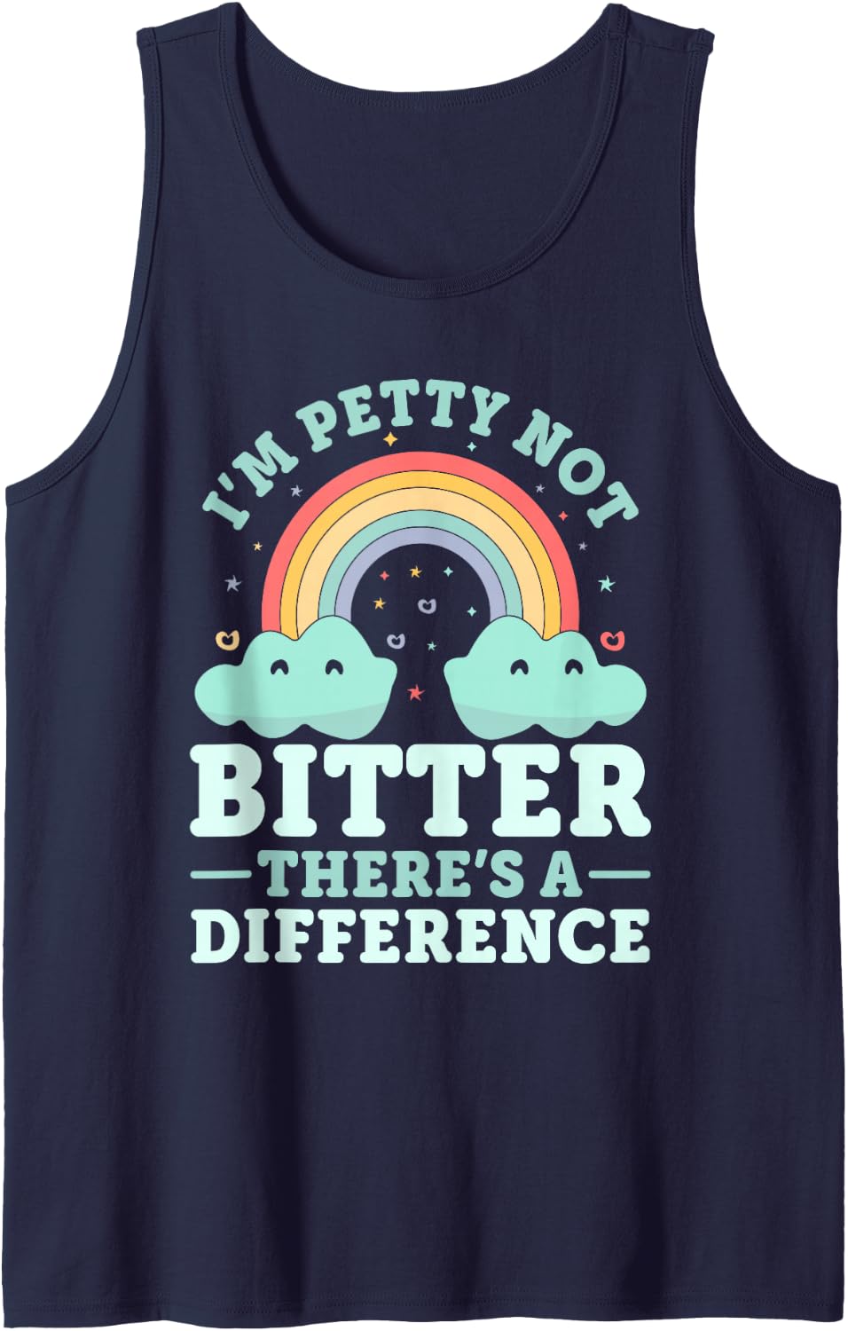 Sarcasm Quote Joke Humor Im Not Petty Sleeveless Tank Top - Navy Blue