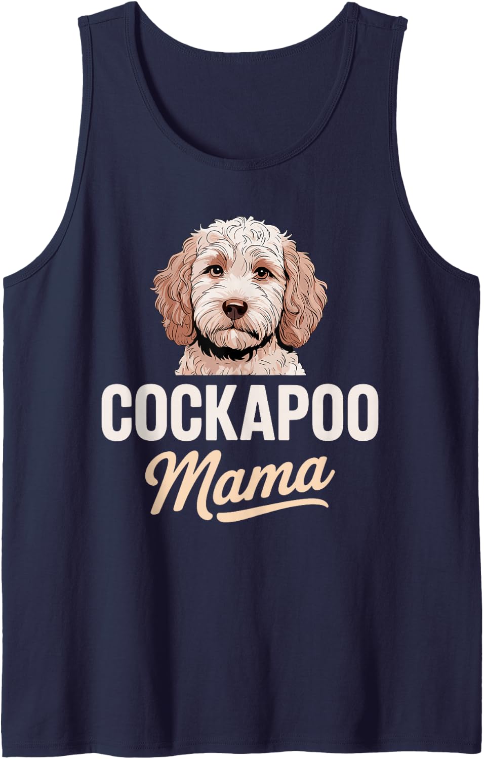 Cockapoo Mom Art for Women Girls Mom Cockapoo Dog Mom Sleeveless Tank Top - Navy Blue