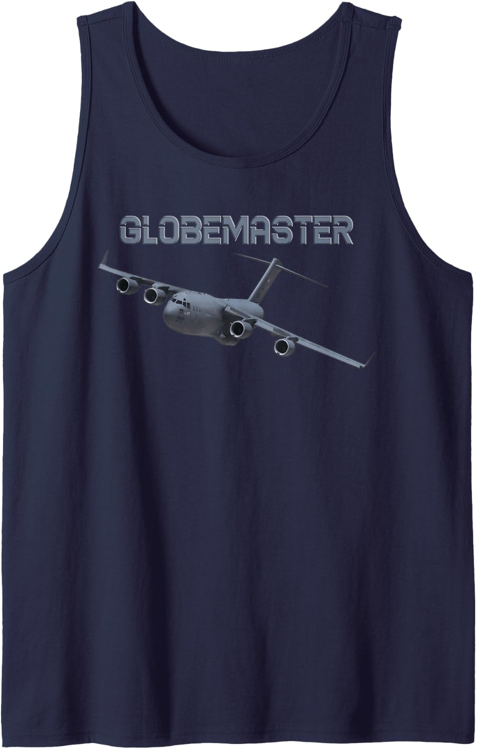 C-17 Globemaster US Military Aircraft Tank Top - Navy Blue