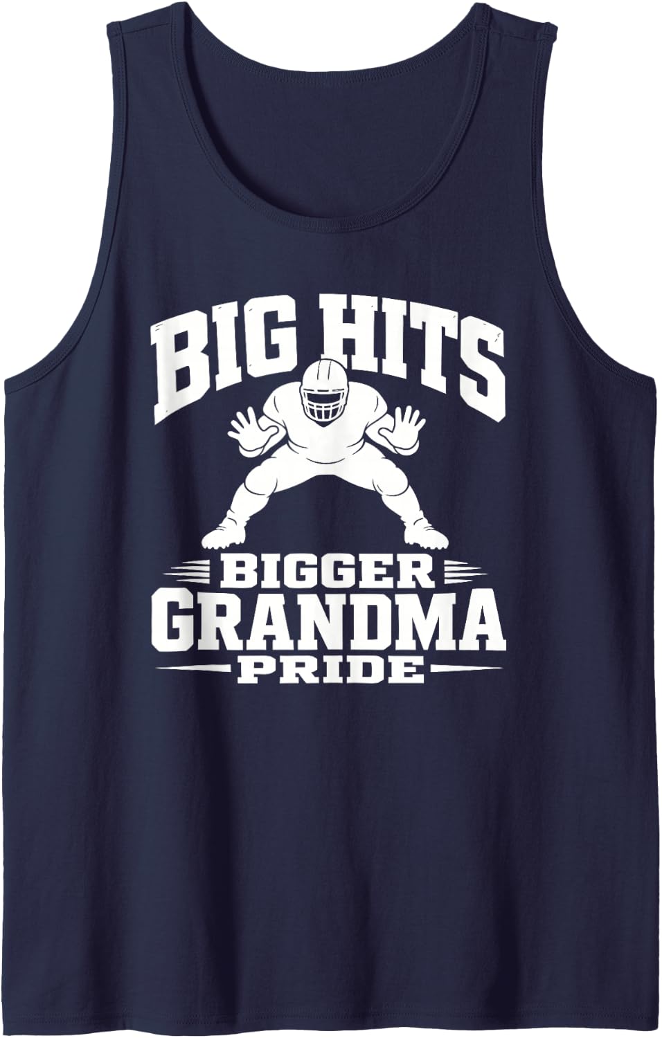 Football Grandma Lineman Pride Sleeveless Tank Top - Navy Blue