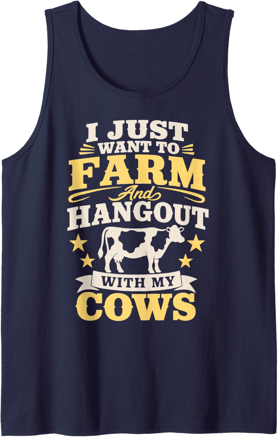 Dairy Farmer Cow Lover Farming Agriculture Sleeveless Tank Top - Navy Blue