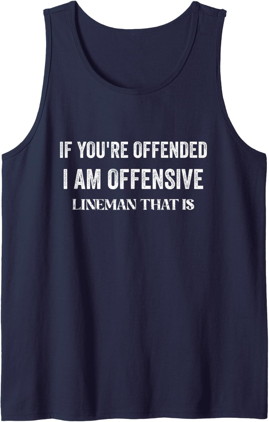 Funny Football Humor, Offensive Lineman, O-Line Football Sleeveless Tank Top - Navy Blue