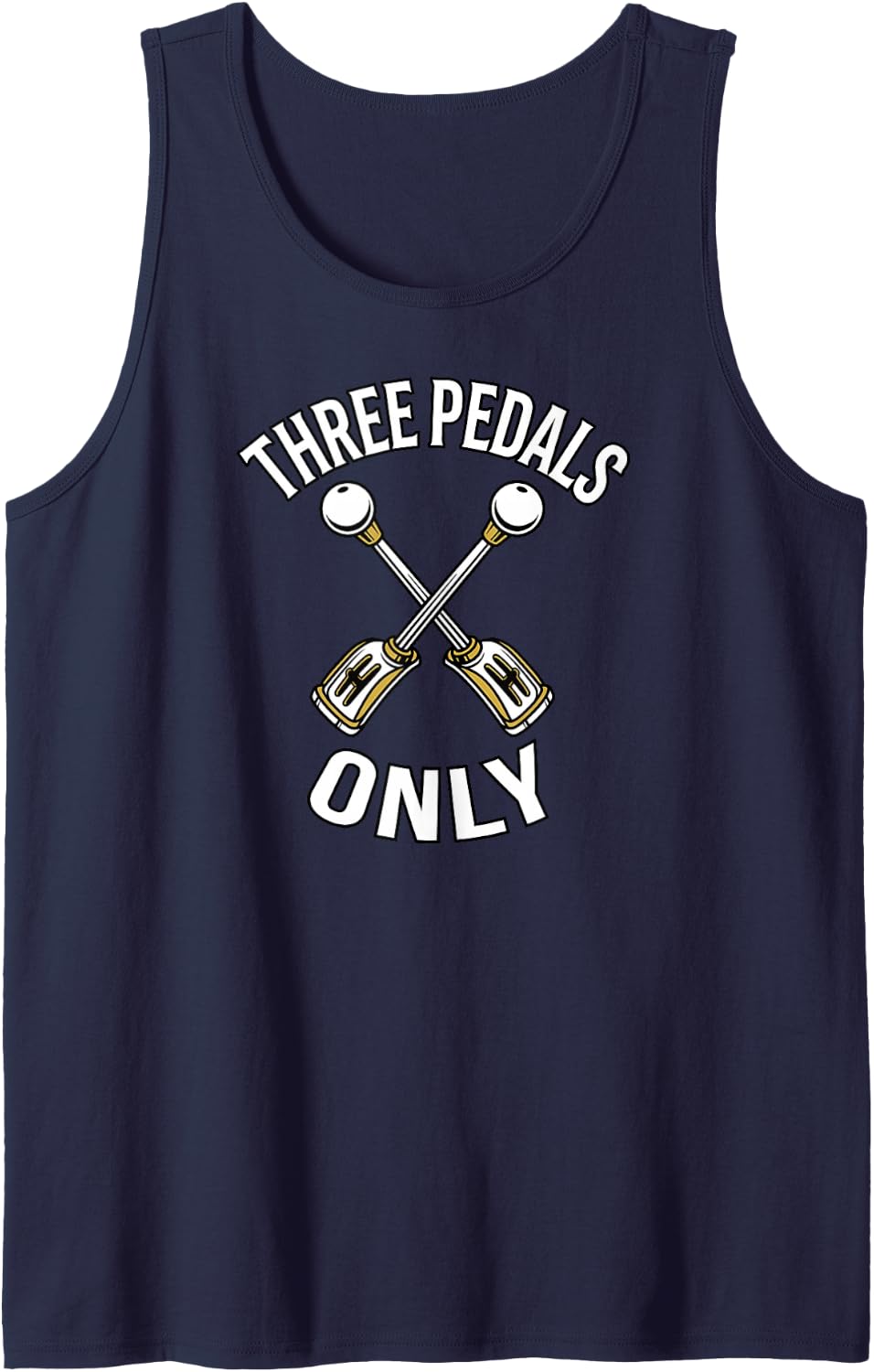 Manual Transmission Stick Shift Three Pedals Only Sleeveless Tank Top - Navy Blue