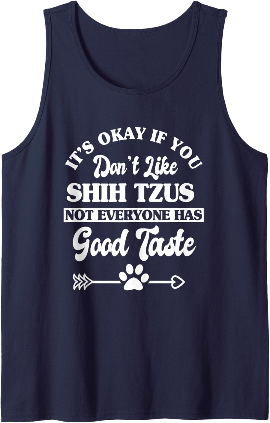 Funny Shih Tzus Dog Lover Sleeveless Tank Top - Navy Blue