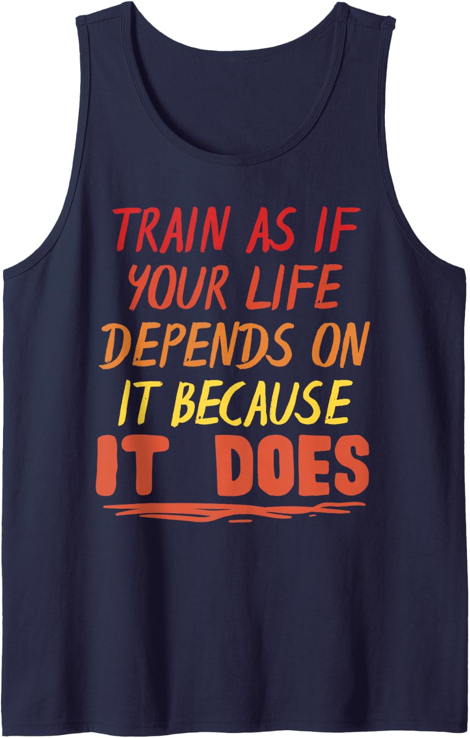Firefighter Shirt Thin Red Line Depends Life Christmas Sleeveless Tank Top - Navy Blue