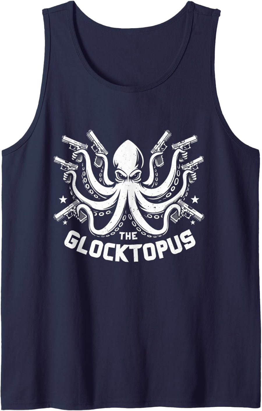 Funny Adult Humor Octopus Meme The Glocktopus Graphic Tees Tank Top - Navy Blue