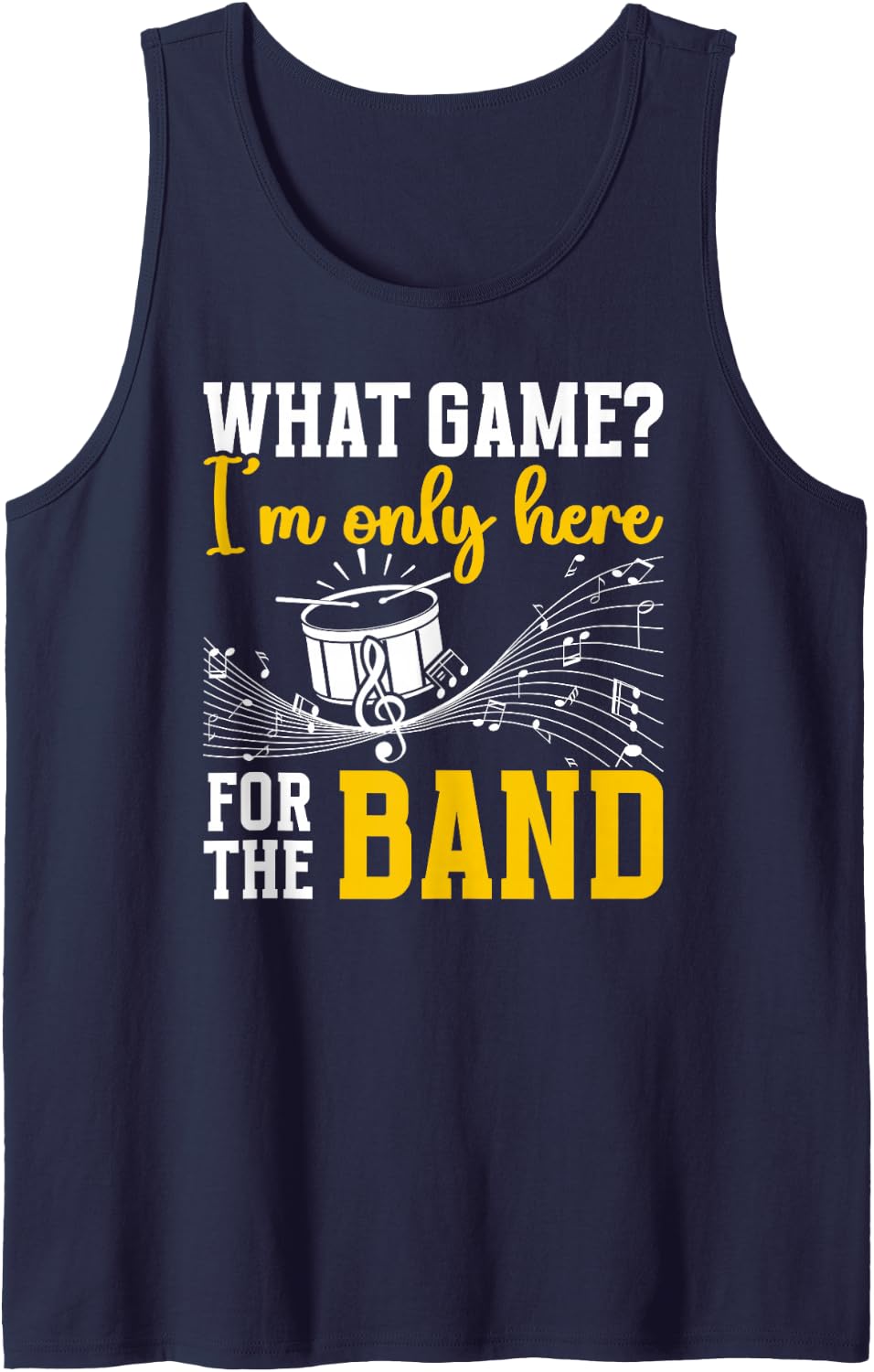 Here for The Band Drumline Mom Drumline Mother Drumline Mama Sleeveless Tank Top - Navy Blue