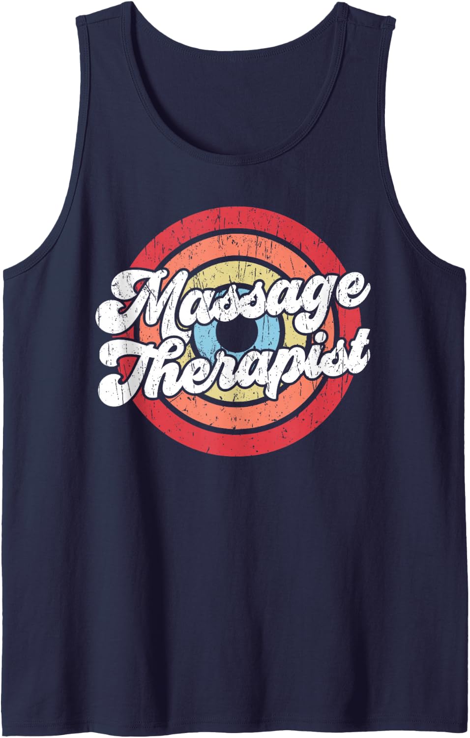 Licensed Massage Therapist Therapy Retro Vintage Massage Tank Top - Navy Blue