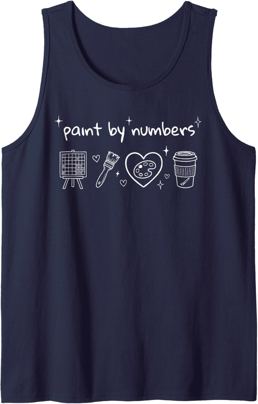 Paint By Numbers Kit Hobbyist Painter Sleeveless Tank Top - Navy Blue