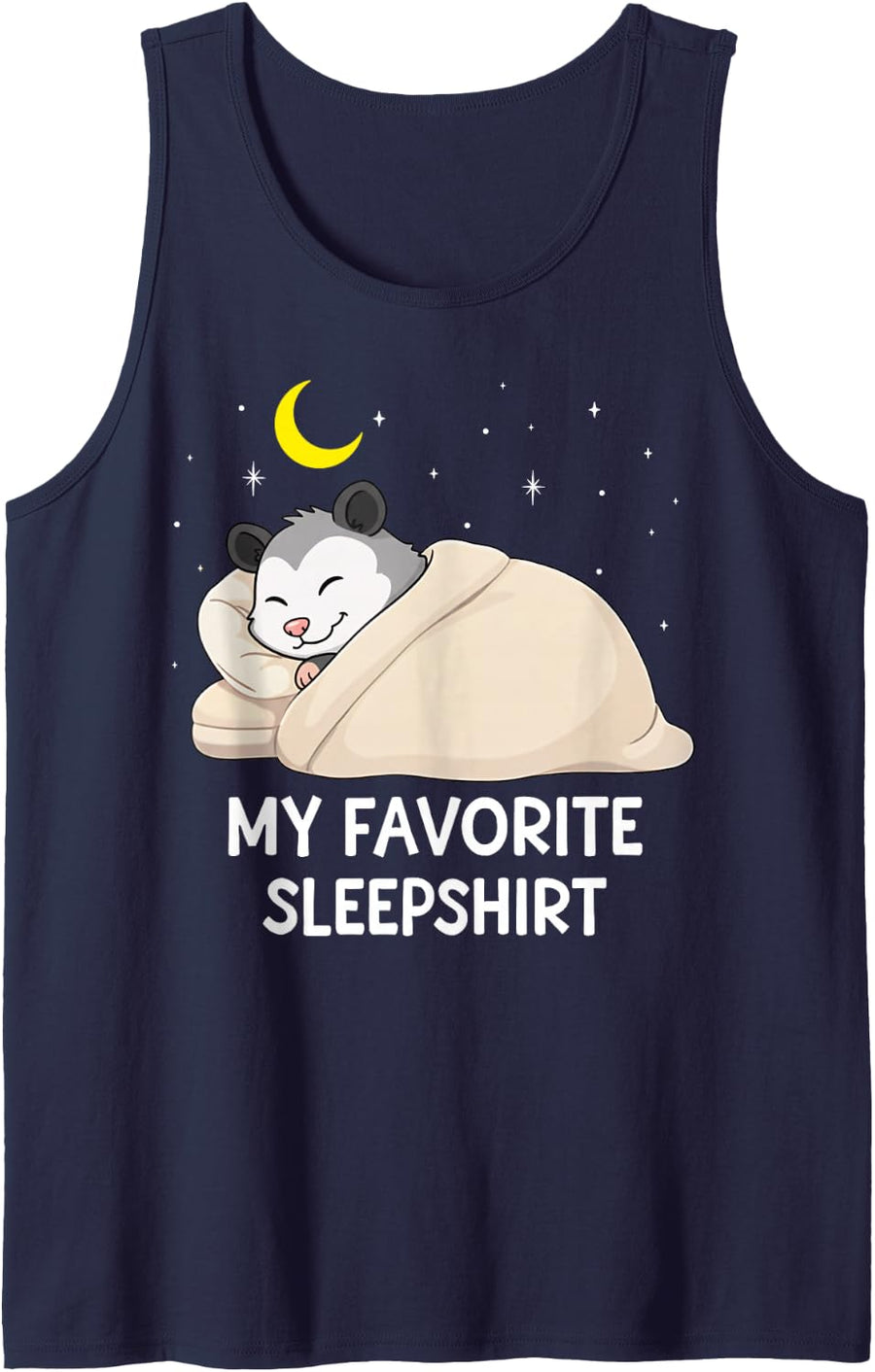 Funny Opossum Favorite Sleepshirt Pajama Zoo Boys Girls Kids Sleeveless Tank Top - Navy Blue