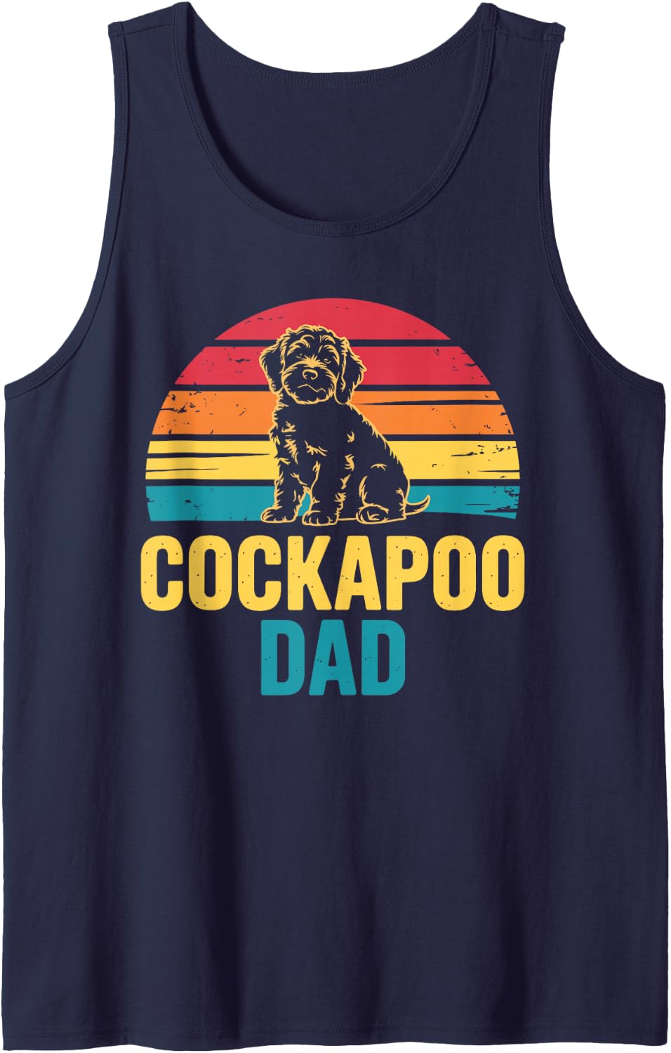 Cockapoo Dad Design for Men Boys Father Owner Cockapoo Dad Sleeveless Tank Top - Navy Blue